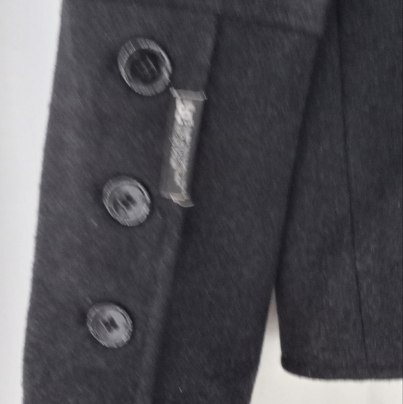 Vintage Peacoat Blazer Dark Gray Wool Blend Cropped Double Breasted DC Brand - Picture 4 of 13